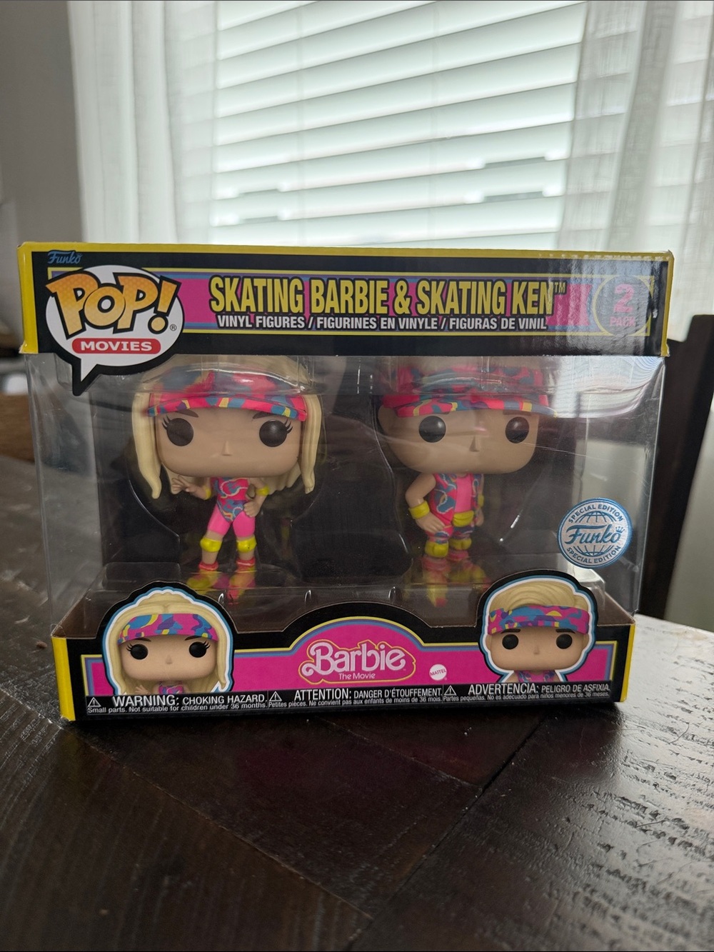 Funko Skating Barbie & Skating Ken Pop! Figures - Pink, Yellow, Blue